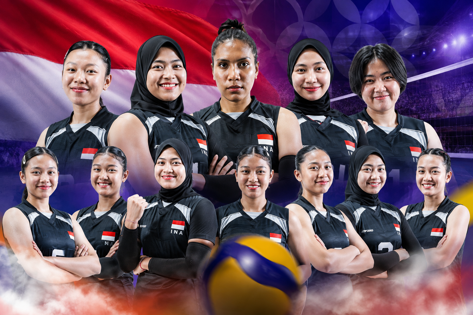 Jadwal Voli Putri Asian Games 2026 Lengkap, Timnas Indonesia Hadapi Nepal dan Jepang 1 12 Pemain Timnas Voli Putri Indonesia di Asian Games 2026.